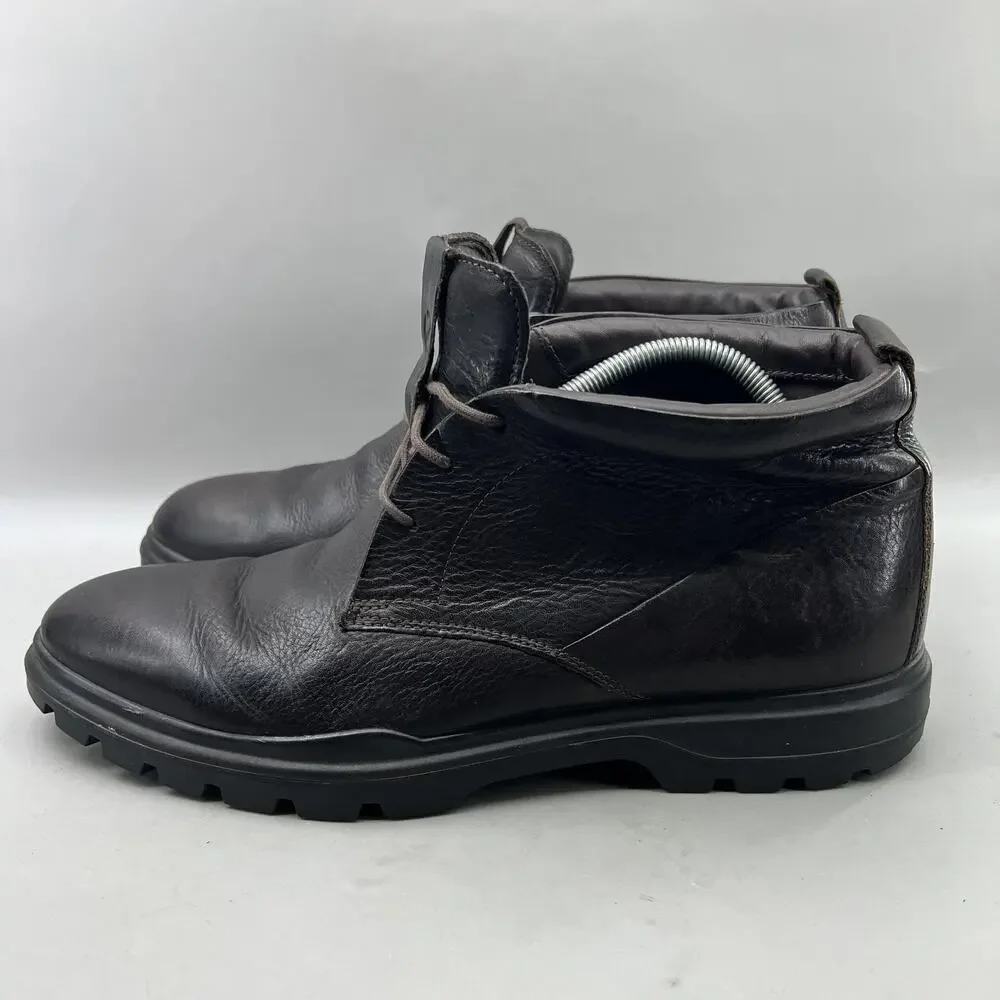 Ecco CityTray Avant Chukka Boots Men Size 12 12.5 US Brown Leather Comfort Shoes